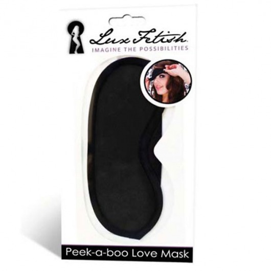 Черная маска на глаза Peek-a-Boo - Lux Fetish - купить с доставкой в Новомосковске