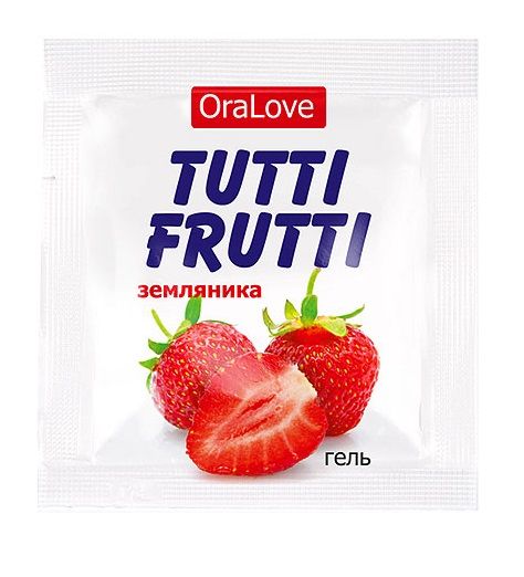 Пробник гель-смазки Tutti-frutti с земляничным вкусом - 4 гр. - Биоритм - купить с доставкой в Новомосковске