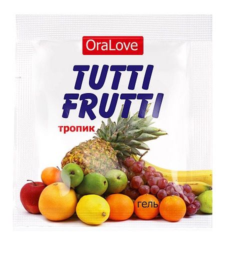 Пробник гель-смазки Tutti-frutti со вкусом тропических фруктов - 4 гр. - Биоритм - купить с доставкой в Новомосковске