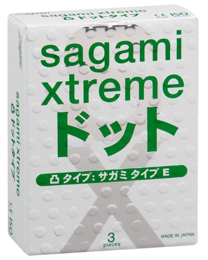 Презервативы Sagami Xtreme SUPER DOTS с точками - 3 шт. - Sagami - купить с доставкой в Новомосковске