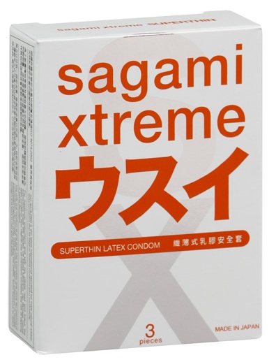 Ультратонкие презервативы Sagami Xtreme SUPERTHIN - 3 шт. - Sagami - купить с доставкой в Новомосковске