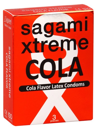 Ароматизированные презервативы Sagami Xtreme COLA - 3 шт. - Sagami - купить с доставкой в Новомосковске