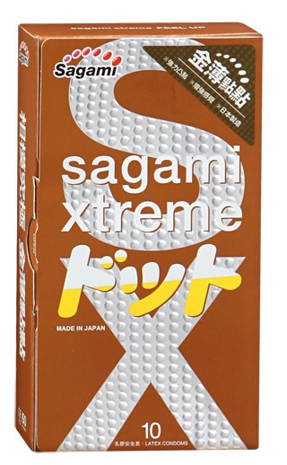 Презервативы Sagami Xtreme FEEL UP с точечной текстурой и линиями прилегания - 10 шт. - Sagami - купить с доставкой в Новомосковске