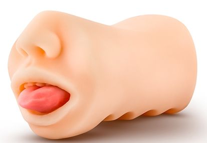 Телесный мастурбатор-ротик с язычком Oral Anne - Blush Novelties - в Новомосковске купить с доставкой