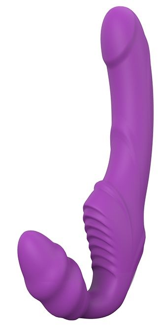 Фиолетовый безремневой вибрострапон DOUBLE DIPPER - Dream Toys - купить с доставкой в Новомосковске