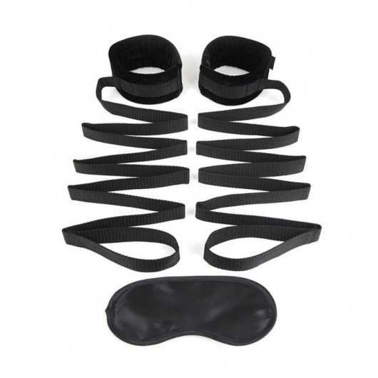 Чёрные манжеты для фиксации на кровати Bondage Bed Strap - Lux Fetish - купить с доставкой в Новомосковске