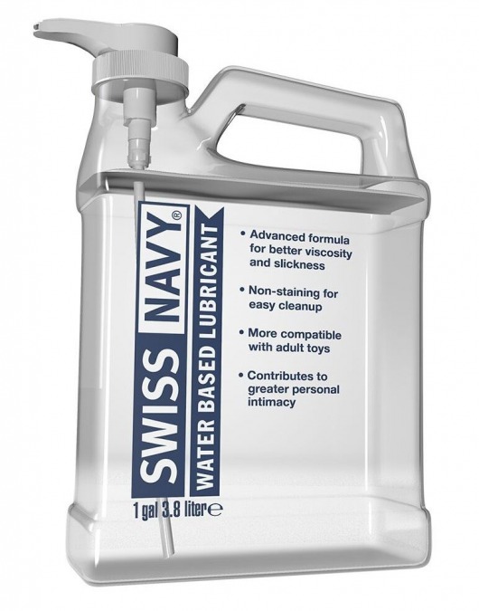 Канистра лубриканта Swiss Navy Water Based Lube на водной основе - 3,8 л. - Swiss navy - купить с доставкой в Новомосковске