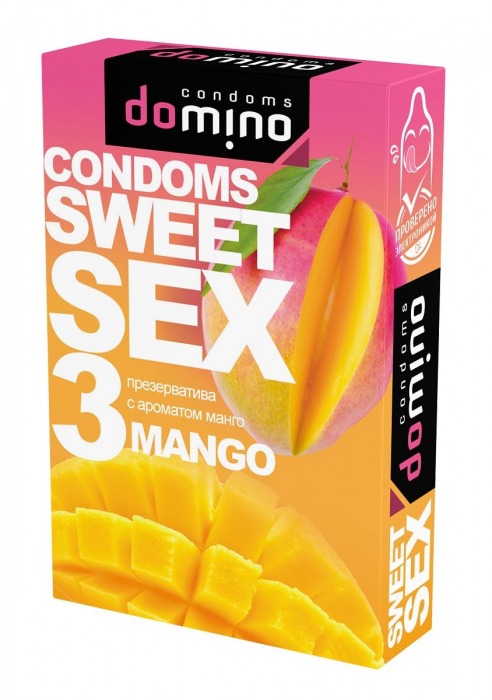 Презервативы для орального секса DOMINO Sweet Sex с ароматом манго - 3 шт. - Domino - купить с доставкой в Новомосковске