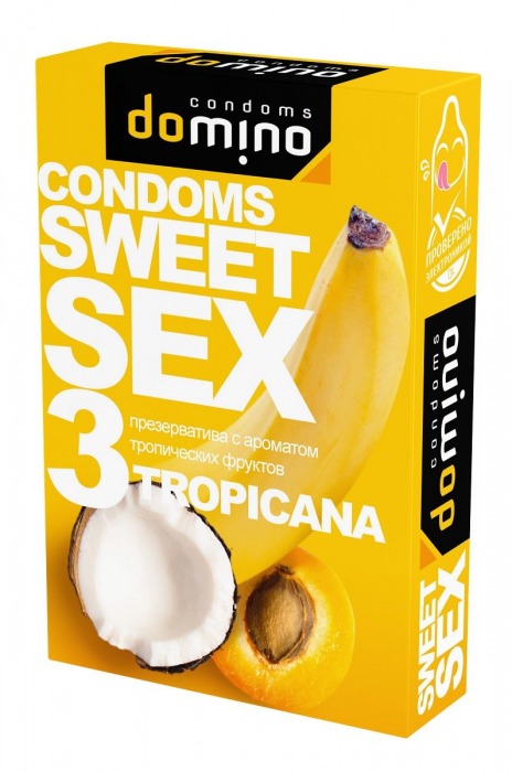 Презервативы для орального секса DOMINO Sweet Sex с ароматом тропических фруктов - 3 шт. - Domino - купить с доставкой в Новомосковске