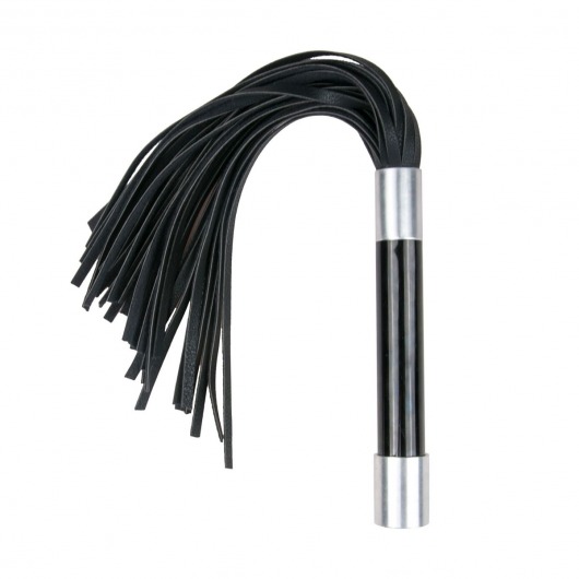 Черная плеть Easytoys Flogger With Metal Grip - 38 см. - Easy toys - купить с доставкой в Новомосковске