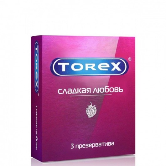 Презервативы Torex  Сладкая любовь  с ароматом клубники - 3 шт. - Torex - купить с доставкой в Новомосковске