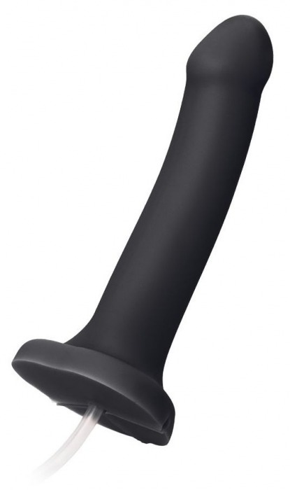 Черный фаллос с имитацией эякуляции Silicon Cum Dildo L - 19,6 см. - Strap-on-me - купить с доставкой в Новомосковске