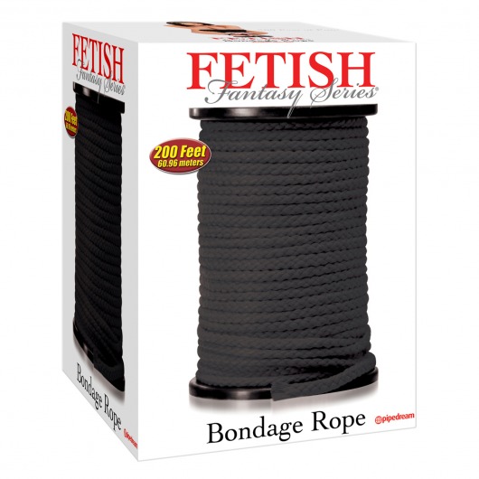 Черная веревка для связывания Bondage Rope - 60,9 м. - Pipedream - купить с доставкой в Новомосковске