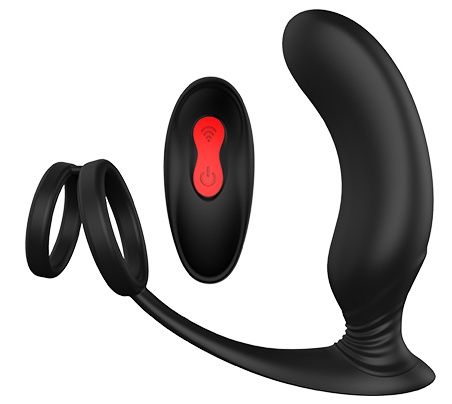 Черный массажер простаты REMOTE P-PLEASER - Dream Toys - в Новомосковске купить с доставкой