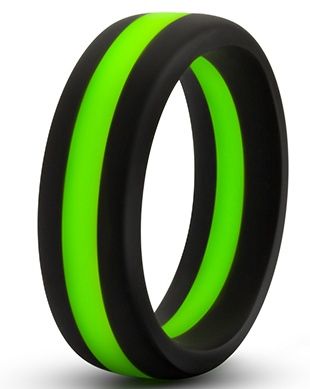 Черно-зеленое эрекционное кольцо Silicone Go Pro Cock Ring - Blush Novelties - в Новомосковске купить с доставкой