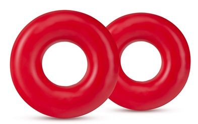 Набор из 2 красных эрекционных колец DONUT RINGS OVERSIZED - Blush Novelties - в Новомосковске купить с доставкой