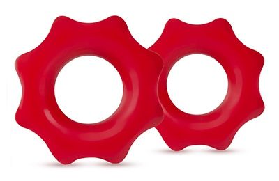 Набор из 2 красных фигурных эрекционных колец NUTZ - Blush Novelties - в Новомосковске купить с доставкой
