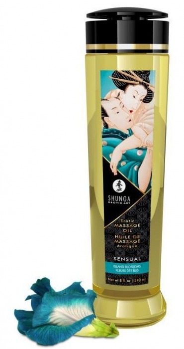Массажное масло Sensual с цветочным ароматом - 240 мл. - Shunga - купить с доставкой в Новомосковске