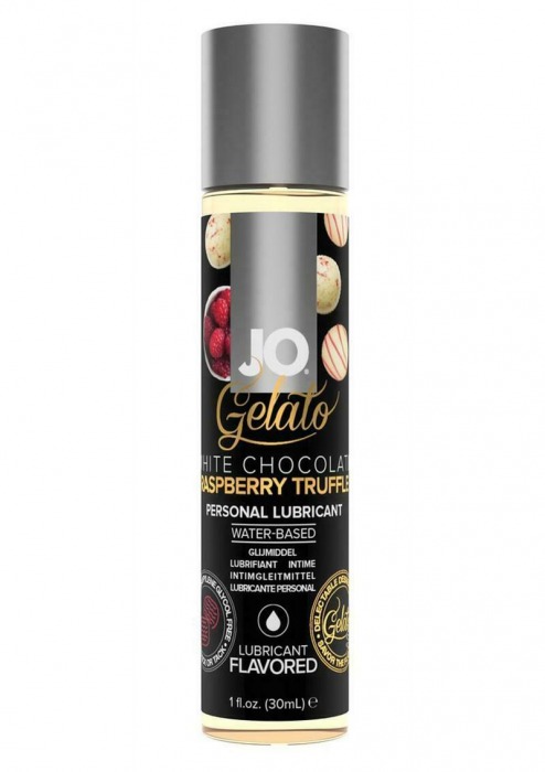 Лубрикант с ароматом трюфелей из белого шоколада и малины JO GELATO WHITE CHOCOLATE RASPBERRY TRUFFLE - 30 мл. - System JO - купить с доставкой в Новомосковске