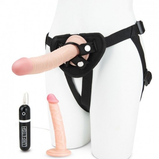 Регулируемые трусики с 2 насадками - 16 и 15 см. - Lux Fetish - купить с доставкой в Новомосковске