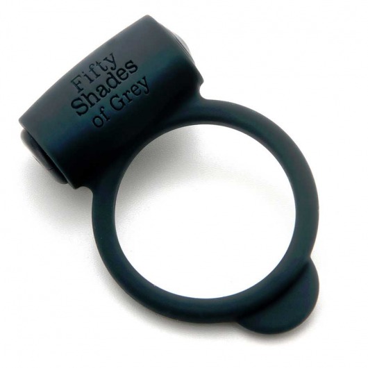 Темно-серое эрекционное кольцо Vibrating Love Ring с вибрацией - Fifty Shades of Grey - в Новомосковске купить с доставкой