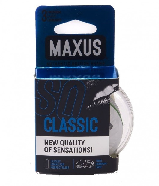 Классические презервативы в пластиковом кейсе MAXUS Classic - 3 шт. - Maxus - купить с доставкой в Новомосковске