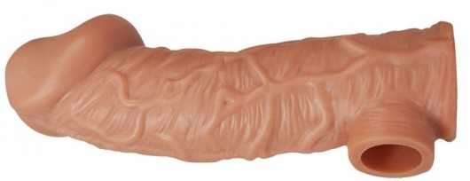 Телесная насадка на фаллос с отверстием для мошонки EXTREME SLEEVE - 17,6 см. - KOKOS - в Новомосковске купить с доставкой