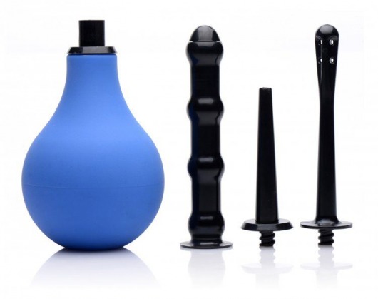 Анальный душ с 3 насадками Premium One-way Valve Anal Douche Set - XR Brands - купить с доставкой в Новомосковске