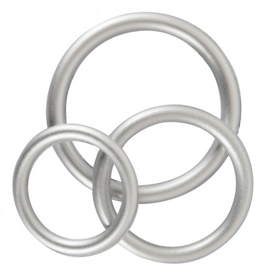 Набор из 3 эрекционных колец под металл Metallic Silicone Cock Ring Set - Orion - в Новомосковске купить с доставкой