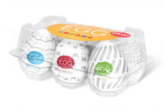 Набор из 6 мастурбаторов Tenga EGG Easy Beat с различным рельефом - Tenga - в Новомосковске купить с доставкой