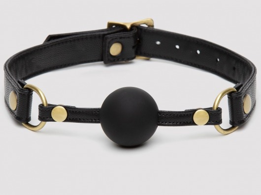 Черный кляп-шар Bound to You Faux Leather Ball Gag - Fifty Shades of Grey - купить с доставкой в Новомосковске