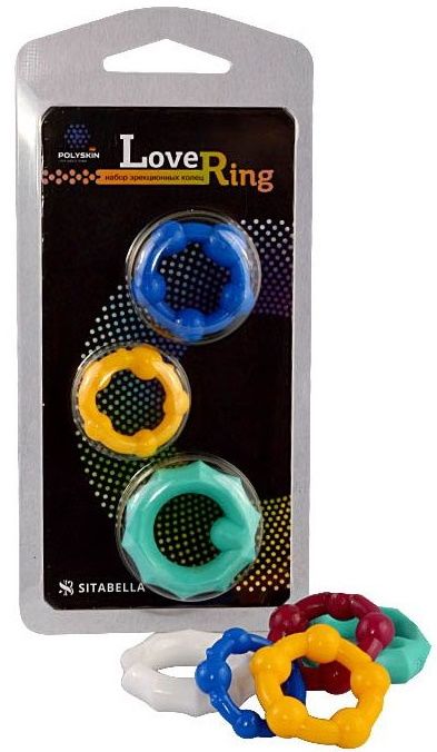 Набор из 3 цветных эрекционных колец Love Ring - Sitabella - в Новомосковске купить с доставкой