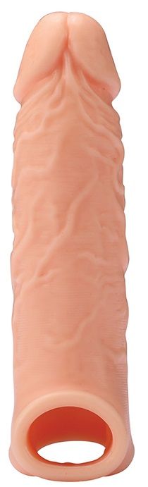 Телесная насадка EXTENDER WITH BALL STRAP 6.5 - 17 см. - Dream Toys - в Новомосковске купить с доставкой