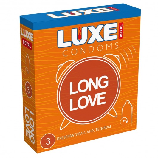 Презервативы с продлевающим эффектом LUXE Royal Long Love - 3 шт. - Luxe - купить с доставкой в Новомосковске