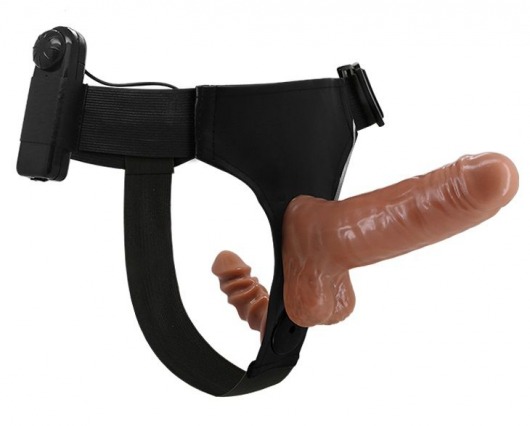 Страпон с вагинальной пробкой и вибрацией Ultra Passionate Harness - 16 см. - Baile - купить с доставкой в Новомосковске