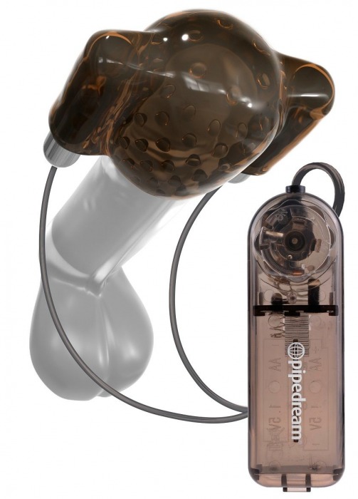Дымчатый вибростимулятор головки пениса Dual Vibrating Head Teaser - Pipedream - в Новомосковске купить с доставкой