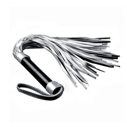 Серебристая плетка Struggle My Flogger с черной ручкой - 45 см. - Lovetoy - купить с доставкой в Новомосковске