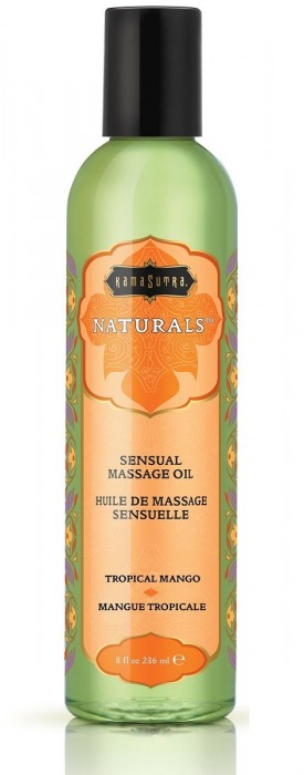 Массажное масло Naturals Tropical Mango с ароматом манго - 236 мл. - Kama Sutra - купить с доставкой в Новомосковске