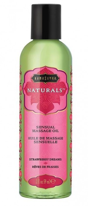 Массажное масло Naturals Strawberry Dreams с ароматом клубники - 59 мл. - Kama Sutra - купить с доставкой в Новомосковске