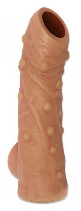 Телесная насадка с пупырышками и открытой головкой Nude Sleeve L - 14 см. - KOKOS - в Новомосковске купить с доставкой