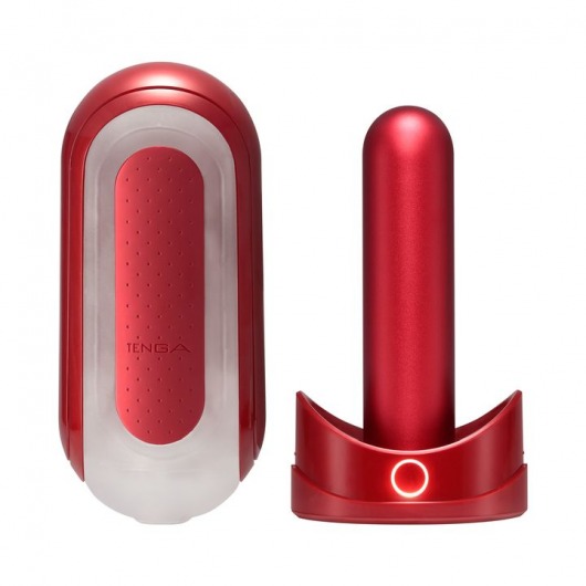 Красный мастурбатор Flip Zero Red   Warmer с подогревом - Tenga - в Новомосковске купить с доставкой