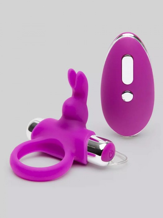 Лиловое виброкольцо с пультом ДУ Remote Control Cock Ring - Happy Rabbit - в Новомосковске купить с доставкой