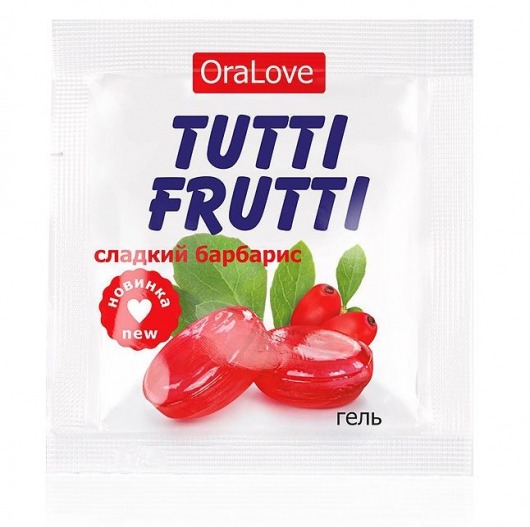 Гель-смазка Tutti-frutti со вкусом барбариса - 4 гр. - Биоритм - купить с доставкой в Новомосковске
