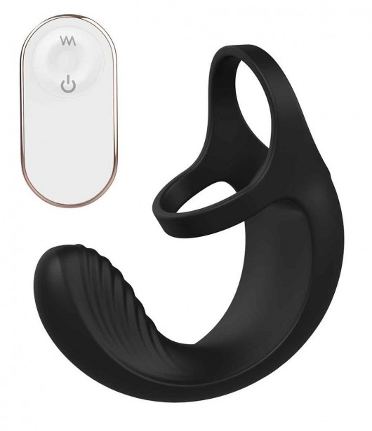 Черный анальный стимулятор с эрекционными кольцами Remote Couple Teaser - Dream Toys - в Новомосковске купить с доставкой