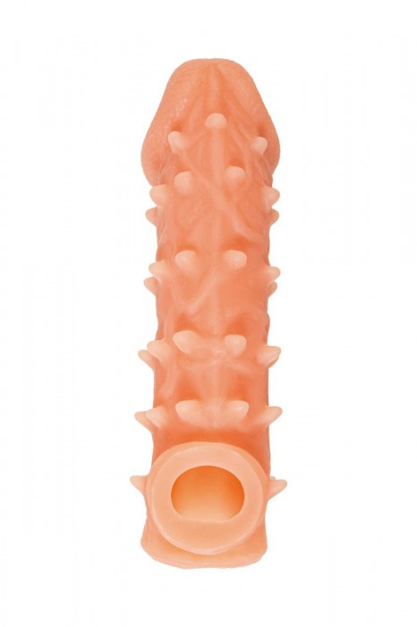 Телесная закрытая насадка с пупырышками Cock Sleeve Size M - 15,6 см. - KOKOS - в Новомосковске купить с доставкой