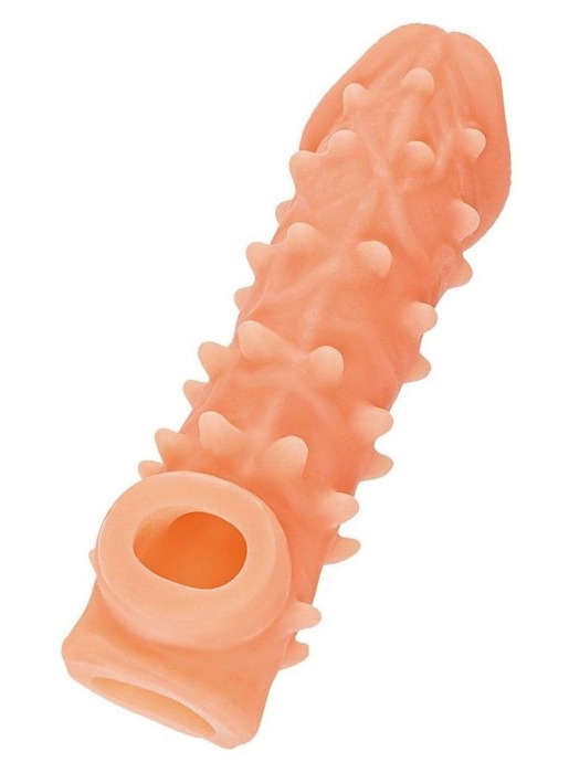 Телесная закрытая насадка с пупырышками Cock Sleeve Size L - 17,6 см. - KOKOS - в Новомосковске купить с доставкой