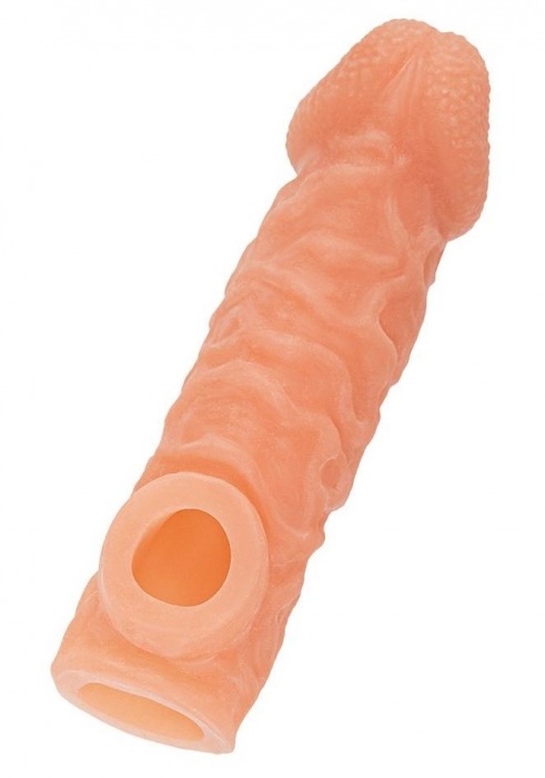 Телесная закрытая насадка с шершавой головкой Cock Sleeve Size L - 17,6 см. - KOKOS - в Новомосковске купить с доставкой