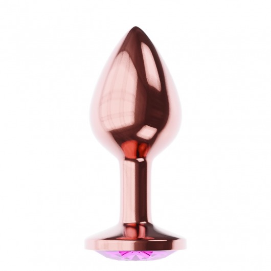 Пробка цвета розового золота с лиловым кристаллом Diamond Quartz Shine L - 8,3 см. - Lola Games - купить с доставкой в Новомосковске