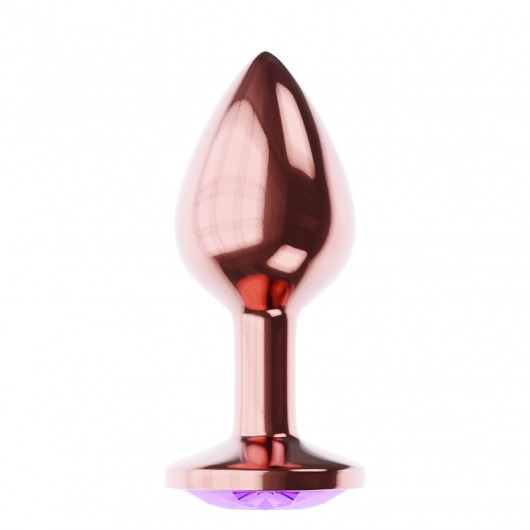 Пробка цвета розового золота с фиолетовым кристаллом Diamond Amethyst Shine L - 8,3 см. - Lola Games - купить с доставкой в Новомосковске