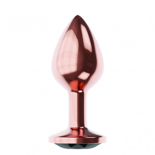 Пробка цвета розового золота с черным кристаллом Diamond Jet Shine L - 8,3 см. - Lola Games - купить с доставкой в Новомосковске